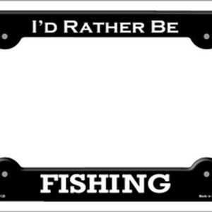 Rather Be Fishing Metal Vanity License Plate Frame Car Truck RV Outdoor Gift